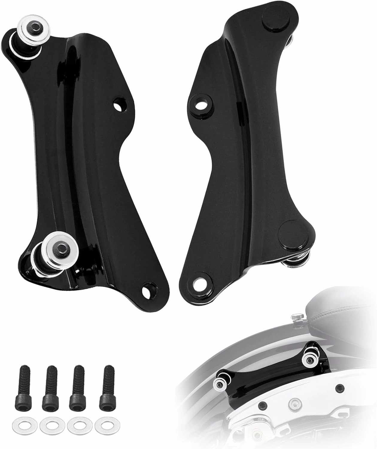 PBYMT Vivid Black 4 Point Docking Hardware Kit Compatible for Harley Davidson Road Glide Road King Street Glide Electra Glide Touring 2014 2015 2016 2017 2018 2019 2020 2021 2022 2023 2024
