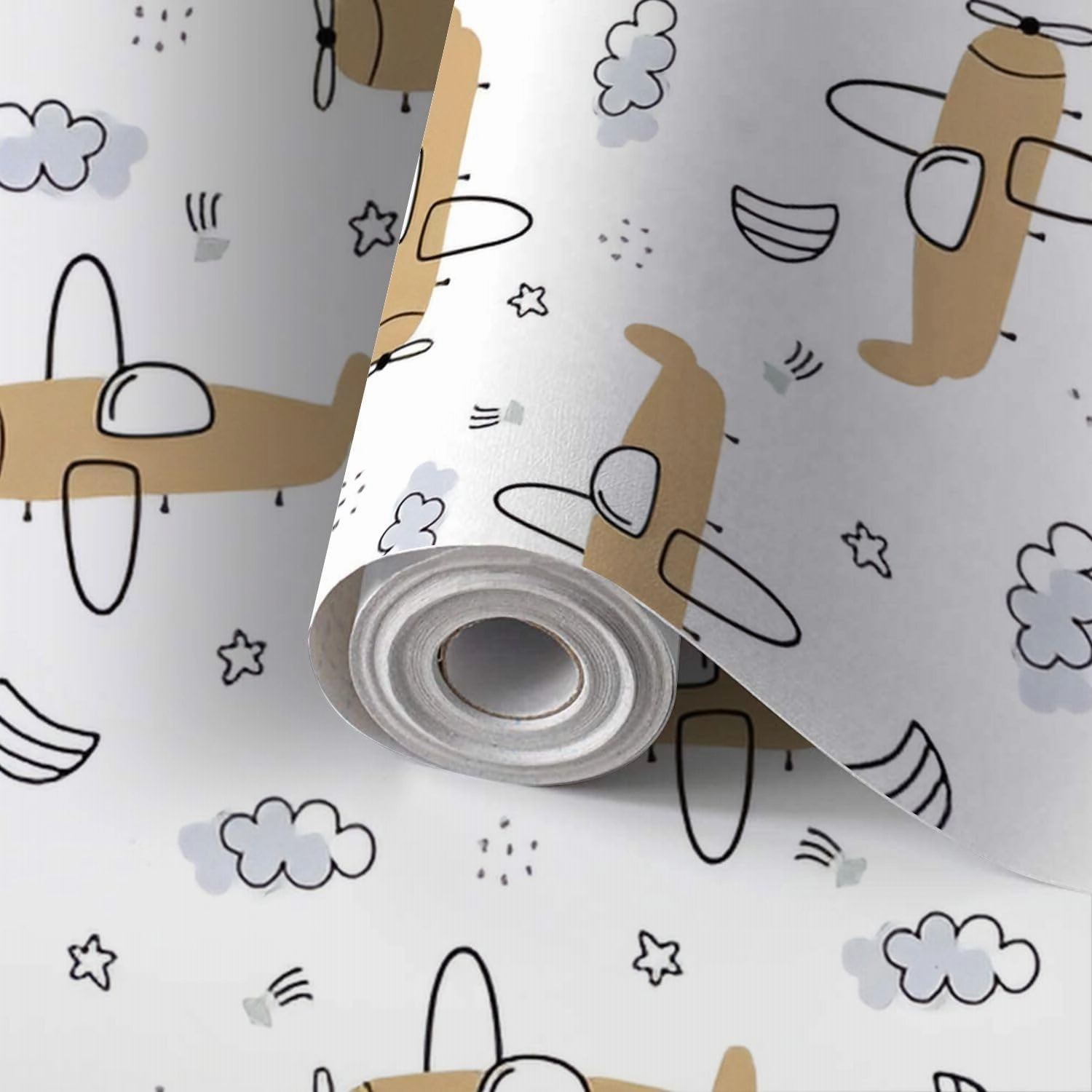 Peel and Stick Wallpaper Self Adhesive Wall Mural Sky Seamless Pattern Cartoon Style Cute for Kids Contact Paper Renter Friendly Wallpaper for Kitchen Nursery Bedroom 17.7"x118"