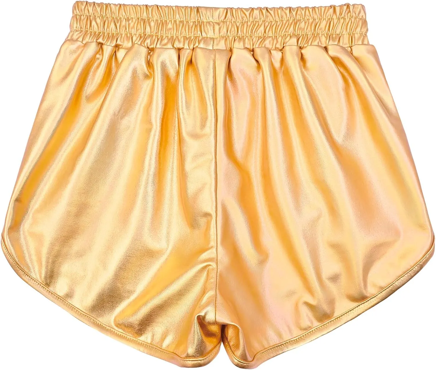Perfashion Girls Metallic Shorts Sparkly Shiny Hot Pants Gold/Silver/Pink Outfit