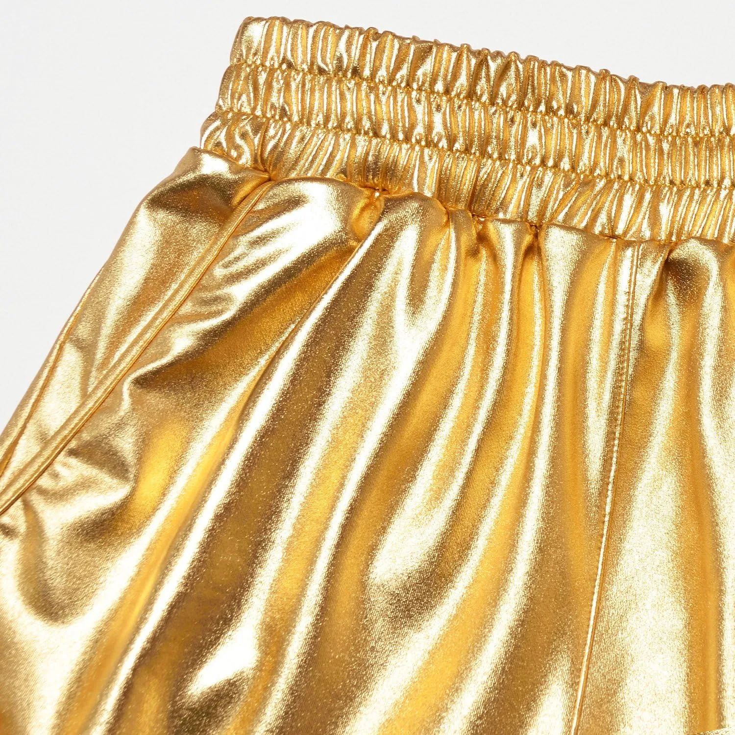 Perfashion Girls Metallic Shorts Sparkly Shiny Hot Pants Gold/Silver/Pink Outfit