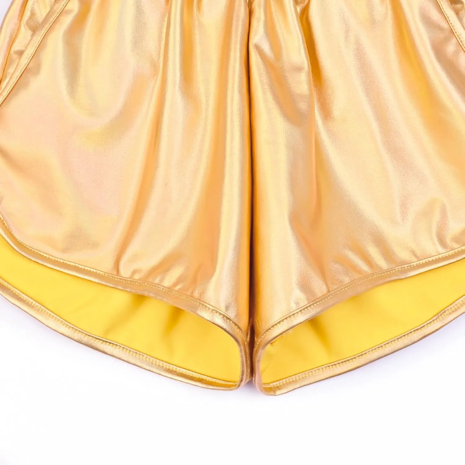 Perfashion Girls Metallic Shorts Sparkly Shiny Hot Pants Gold/Silver/Pink Outfit
