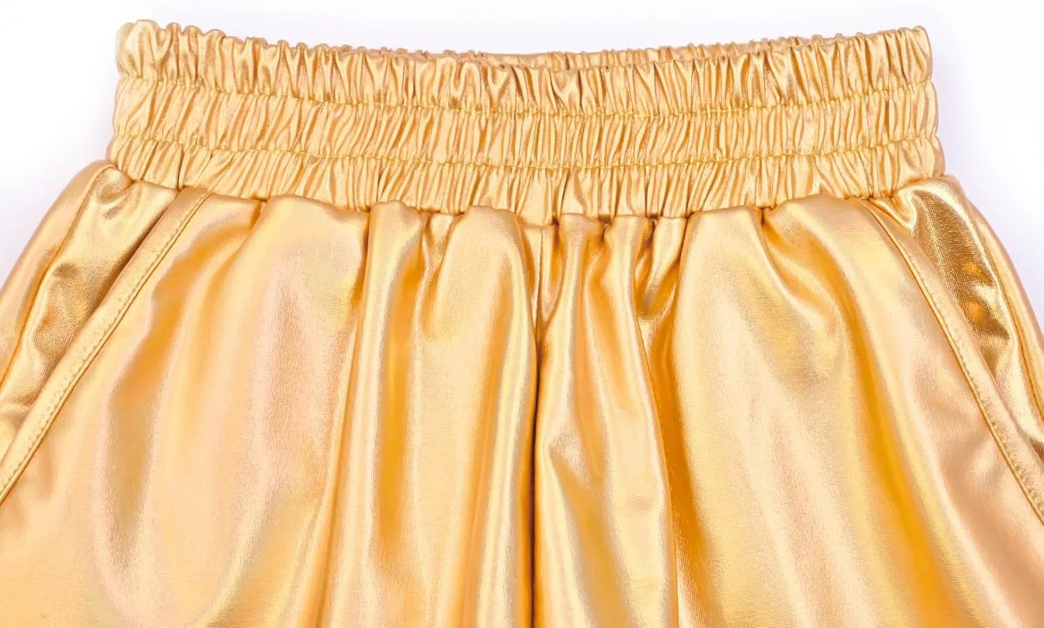 Perfashion Girls Metallic Shorts Sparkly Shiny Hot Pants Gold/Silver/Pink Outfit