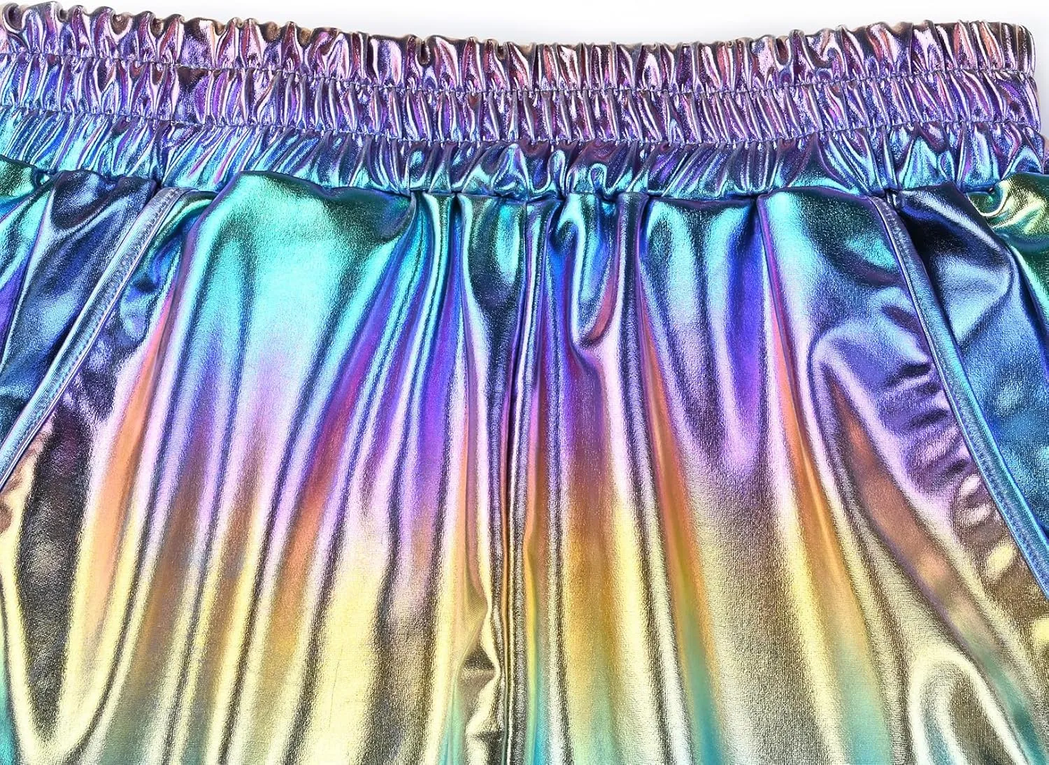 Perfashion Women's Metallic Shiny Shorts Sparkly Hot Yoga Outfit