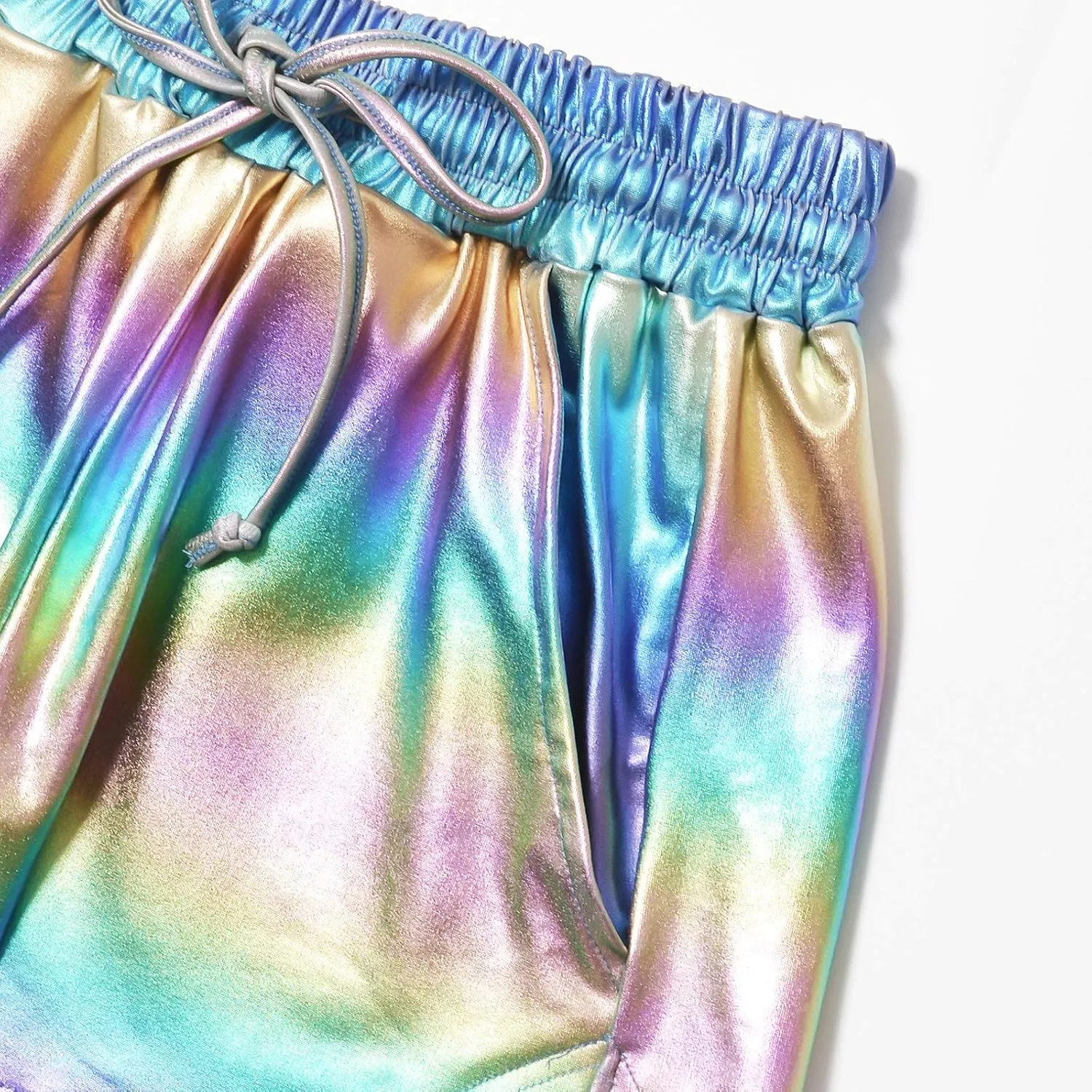 Perfashion Women's Metallic Shorts Summer Sparkly Hot Outfit Shiny Short Pants
