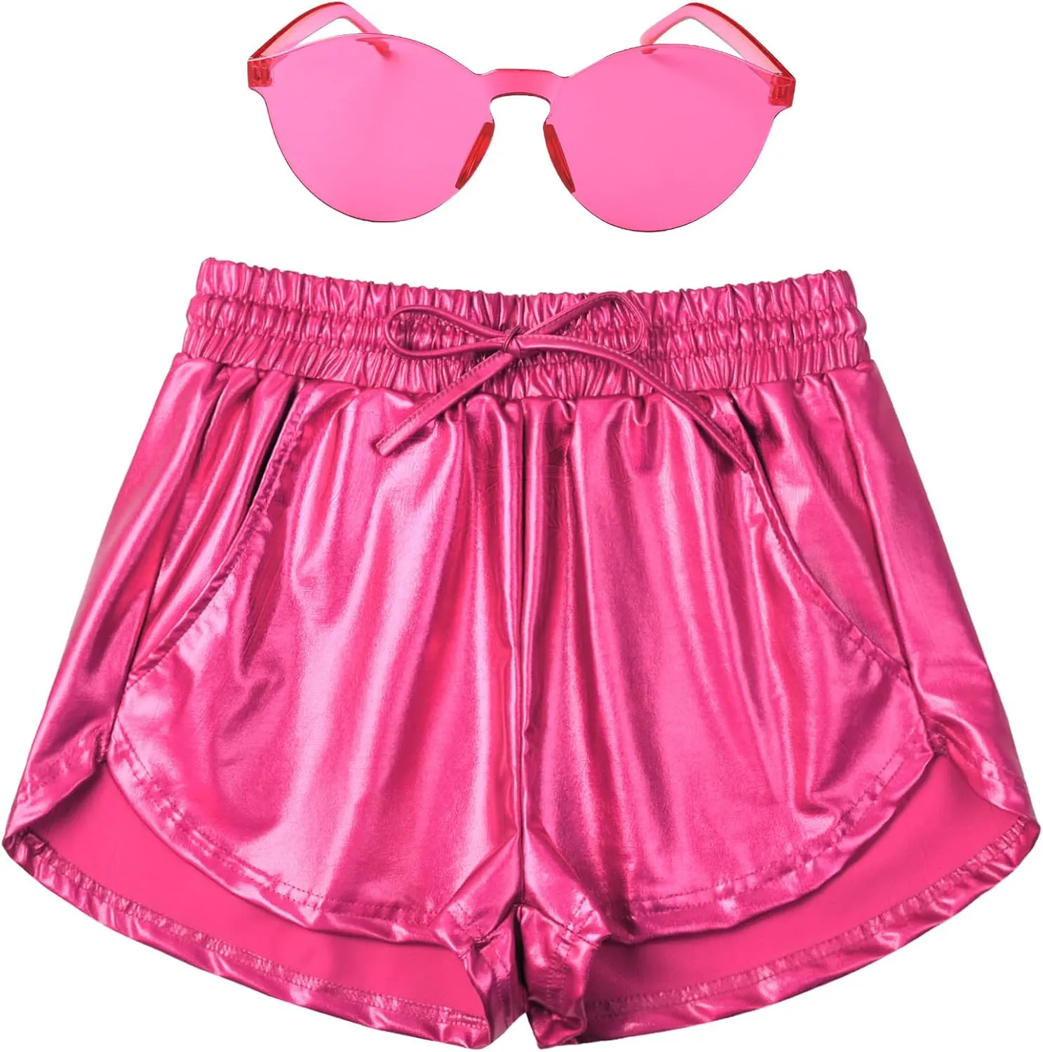 Perfashion Women's Metallic Shorts Summer Sparkly Hot Outfit Shiny Short Pants
