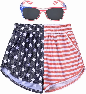 Perfashion Girls Metallic Shorts Shiny Hot Short Sparkly Party Pants &Sunglasses