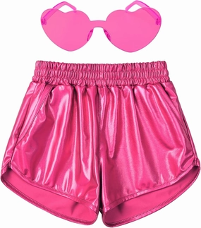 Perfashion Girls Metallic Shorts Shiny Hot Short Sparkly Party Pants &Sunglasses