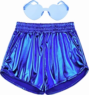 Perfashion Girls Metallic Shorts Shiny Hot Short Sparkly Party Pants &Sunglasses