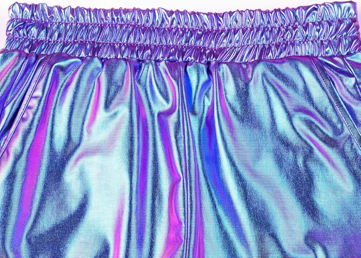 Perfashion Women's Metallic Shiny Shorts Sparkly Hot Yoga Outfit