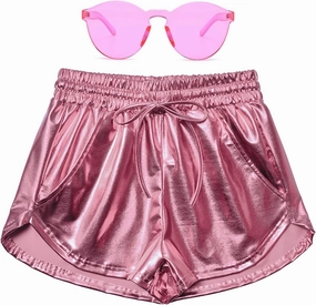 Perfashion Women's Metallic Shorts Summer Sparkly Hot Outfit Shiny Short Pants