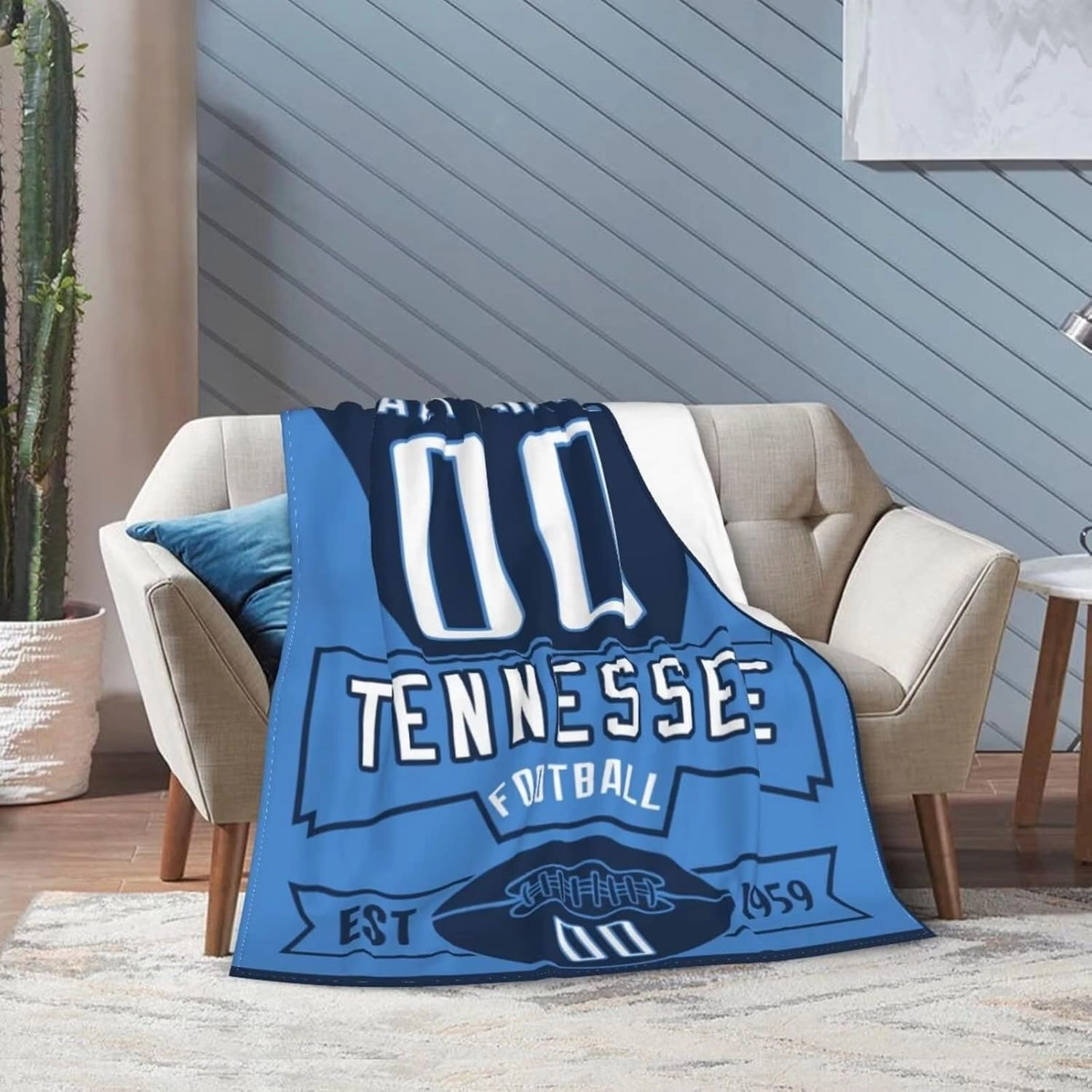 Personalized Football Throw Blankets Add Name Numbers Flannel Blankets Football Fans Gifts - 50" x 40",60" x 50",80" x 60"