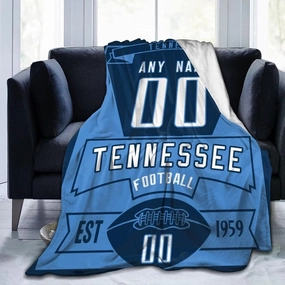 Personalized Football Throw Blankets Add Name Numbers Flannel Blankets Football Fans Gifts - 50" x 40",60" x 50",80" x 60"