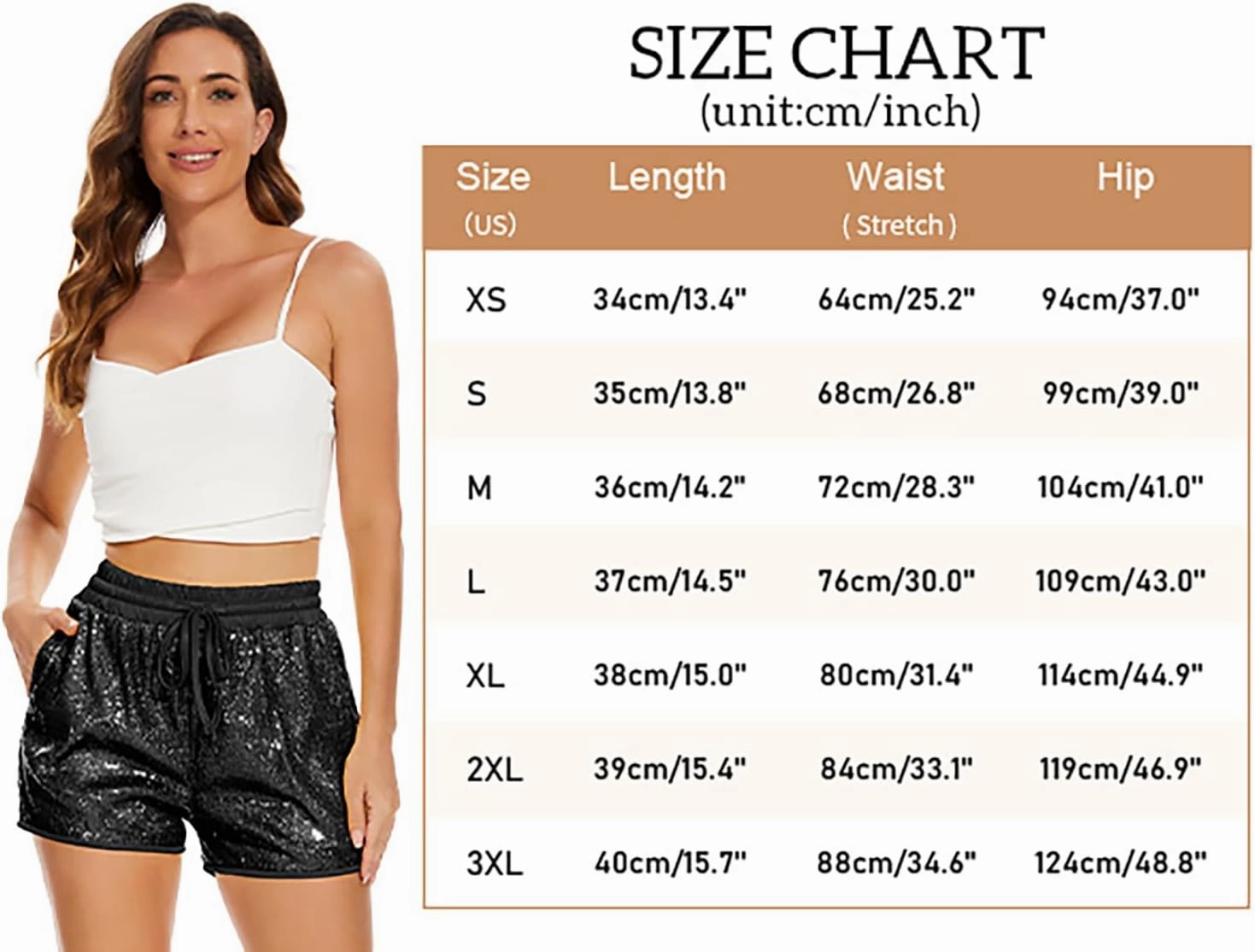 PESION Sequins Rave Shorts for Women High Waist Casual Loose A Line Hot Pants Sparkly Clubwear Night-Out