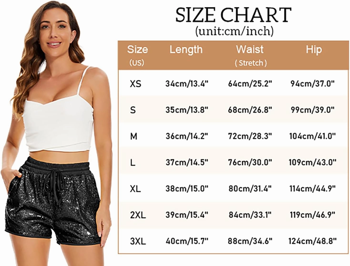 PESION Sequins Rave Shorts for Women High Waist Casual Loose A Line Hot Pants Sparkly Clubwear Night-Out