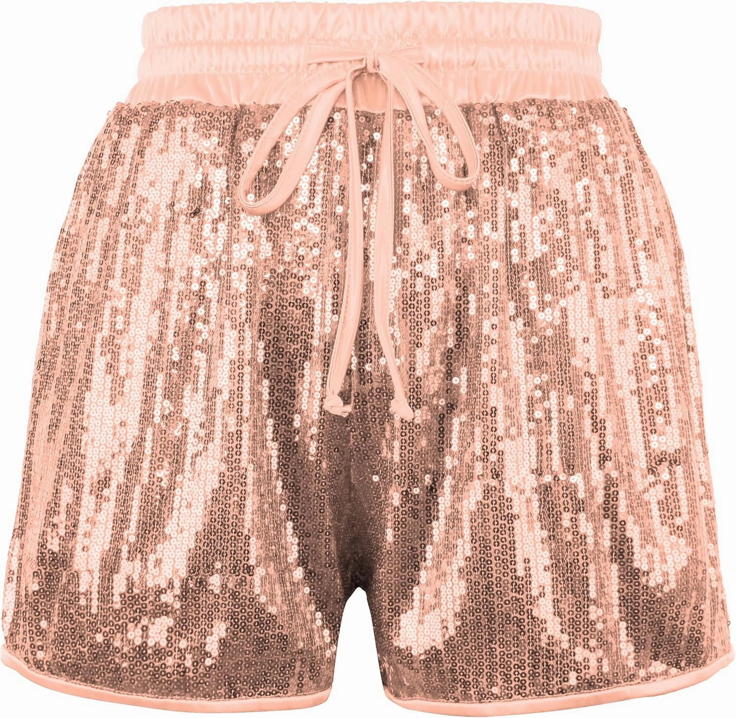 PESION Sequins Rave Shorts for Women High Waist Casual Loose A Line Hot Pants Sparkly Clubwear Night-Out