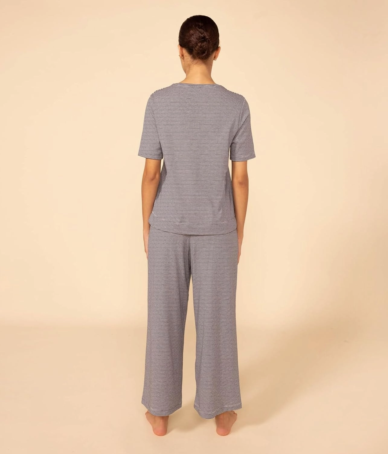 Petit Bateau WOMEN'S PINSTRIPED COTTON PYJAMAS SET SIZES XXS-XL