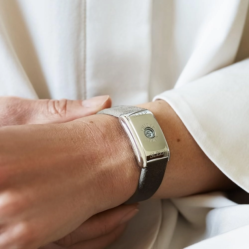 Philip Stein Classic Sleep Bracelet Kit, Steel Case, Grey Strap