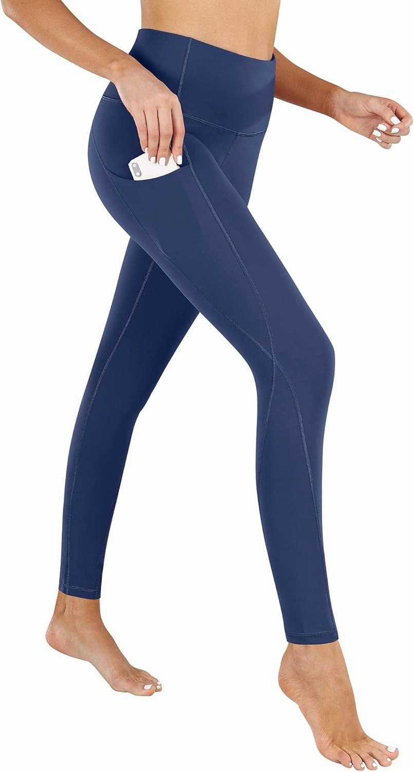 PHISOCKAT High Waist Yoga Pants Women with Pockets, Leggings for Women Tummy Control, Workout Leggings