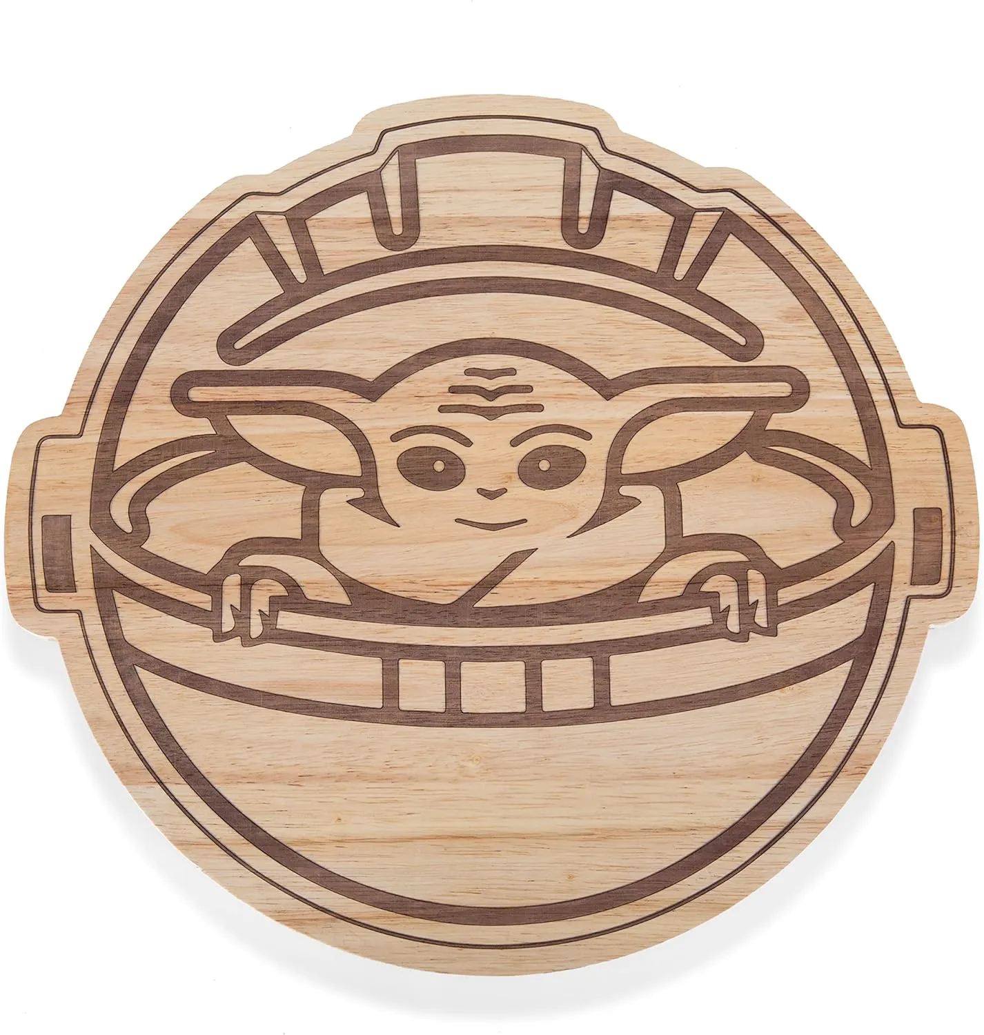 PICNIC TIME Star Wars Mandalorian Grogu Buggy 16" Serving Board, Wood Cheese Board, Charcuterie Board, Cutting Board (Parawood)