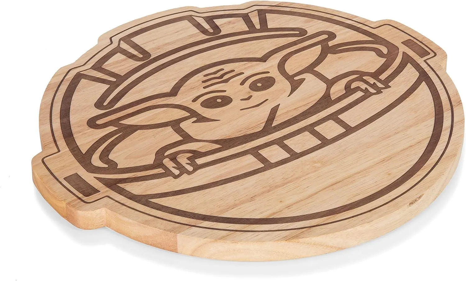 PICNIC TIME Star Wars Mandalorian Grogu Buggy 16" Serving Board, Wood Cheese Board, Charcuterie Board, Cutting Board (Parawood)