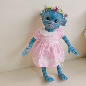 Pinky Reborn Dolls 17 inch 45 cm Reborn Elf Doll Silicone Body Realistic Baby Silicone Full Body Reborn Baby Elf Avatar Real Life Anatomically Correct Babies Dolls