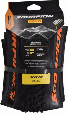 Pirelli Scorpion XC M Orange Color Edition Mountain Bicycle Tire 29x2.4 - Tubeless High-Performance Tear-Resistant MTB Tire for XC Racing, Trail and Enduro Riding