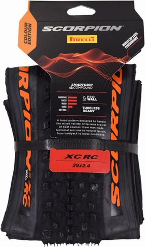 Pirelli Scorpion XC RC Orange Color Edition Mountain Bicycle Tire 29x2.4 - Tubeless High-Performance Tear-Resistant MTB Tire for XC Racing, Trail and Enduro Riding