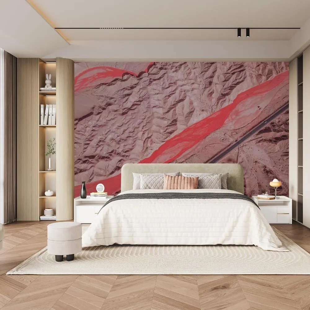 Plateau Scenery Print Removable Wall Mural, Highway Peel and Stick Self-Adhesive Home Wall Decal for Boys Girls Bedroom Office Living Room Poster Sticker,78.7" W x55.2 H