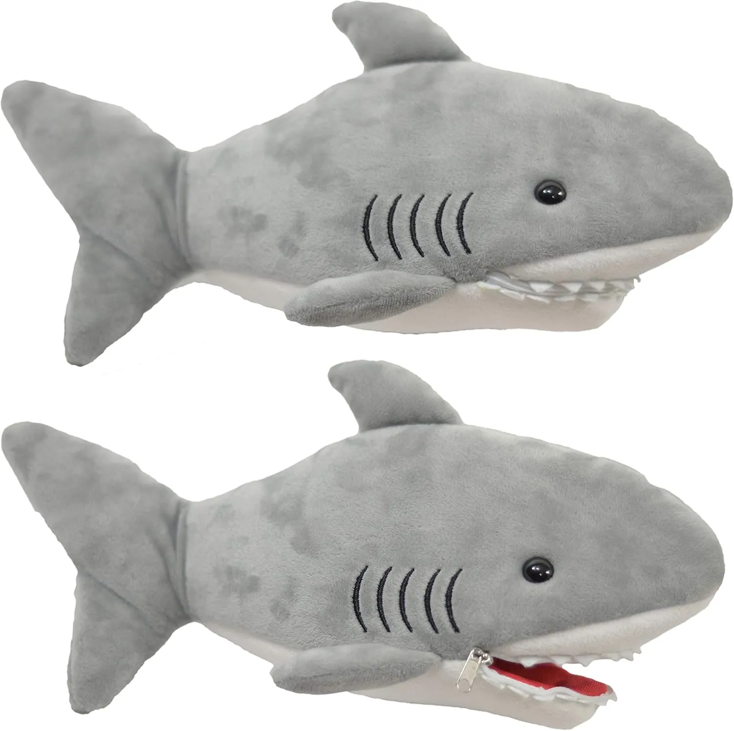 Plush Shark 15 Inch with 6 Soft Baby Sea Creatures for Hungry Great White Sharks Plushie Stuffed Animal to Eat Including Crab, Lobster, Stingray, Dolphin, Turtle, & Clown Fish - Eating Plush