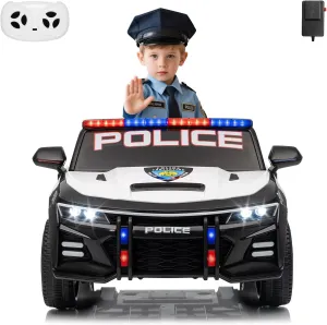 Police Ride on Car for Kids, Battery Powered Ride-On Toys Cop Cars with Remote Control, Emergency Alert Tones, Flashing Lights, Music, Spring Suspension