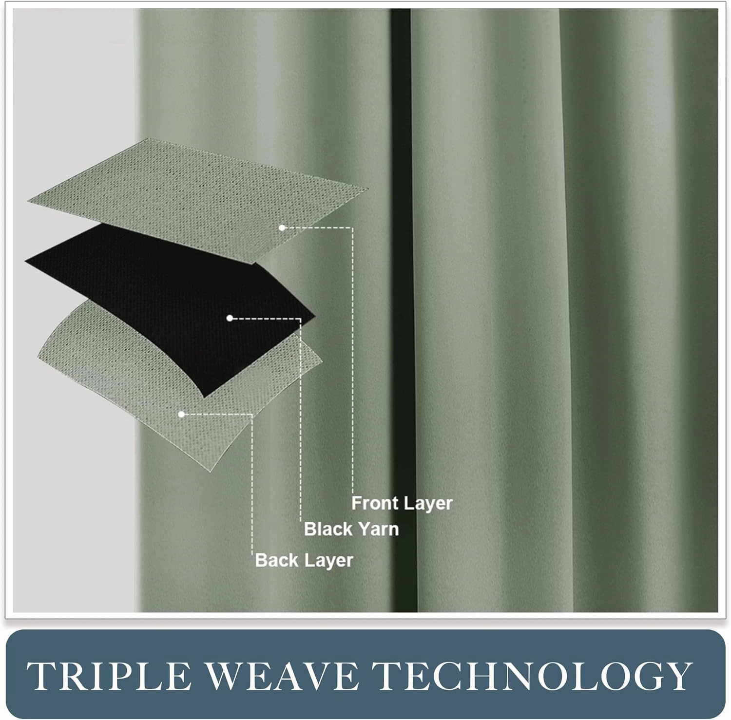 PONY DANCE Short Black Out Curtain Panels for Basement, Small Drapes for Bathroom, Thermal Insulated Tiers for Basement, 34x45 inch, 2 Window Curtain Panels, Sage Green