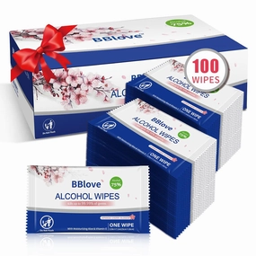 Portable 75% Alcohol Hand Sanitizer with Aloe Moisturizer & Vitamin E - On-the-Go All-Purpose Travel Wipes for Restaurant and Home Office Use (100 WIPES, Japanese Cherry Blossom)