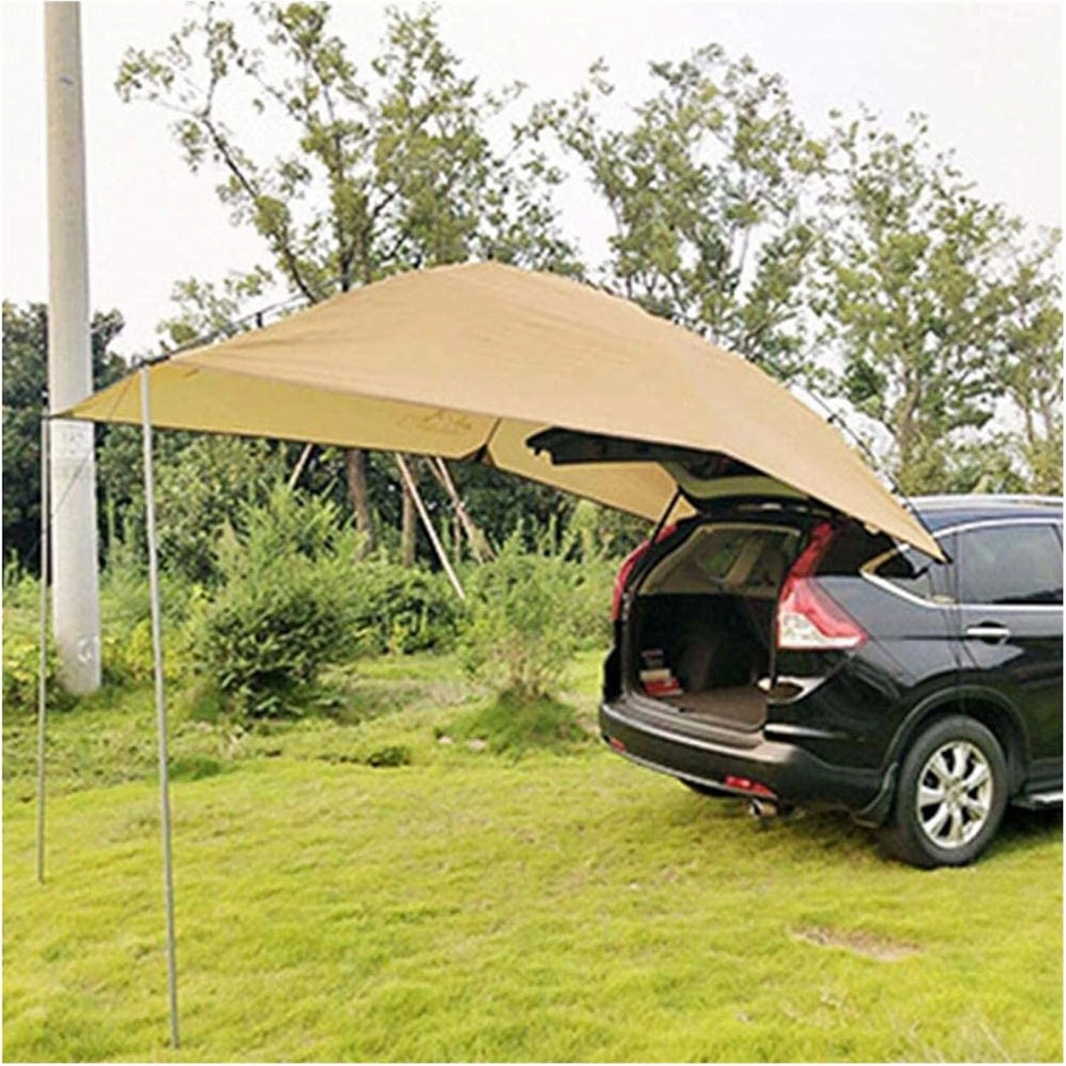 Portable Car Awning Sun Shelter, Waterproof Auto Canopy Camper Trailer Sun Shade, SUV Tent for Hiking Backpacking Picnic Fishing (Color : Yellow)