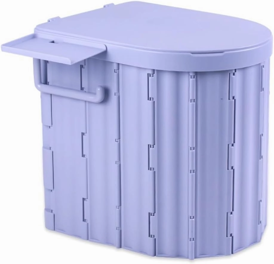 Portable Collapsible Toilet, Outdoor Toilet for Camping Hygiene, Portable Toilet with Lid for Camping Hiking, Car, Tent, Road Trip