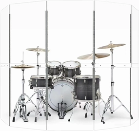Portable Drum Shield 5-Panels 2ft x 5ft - Acrylic with Stainless Steel Hinges - Perfect for Churches, Home Practice, and Live Performances. (5 Panels)