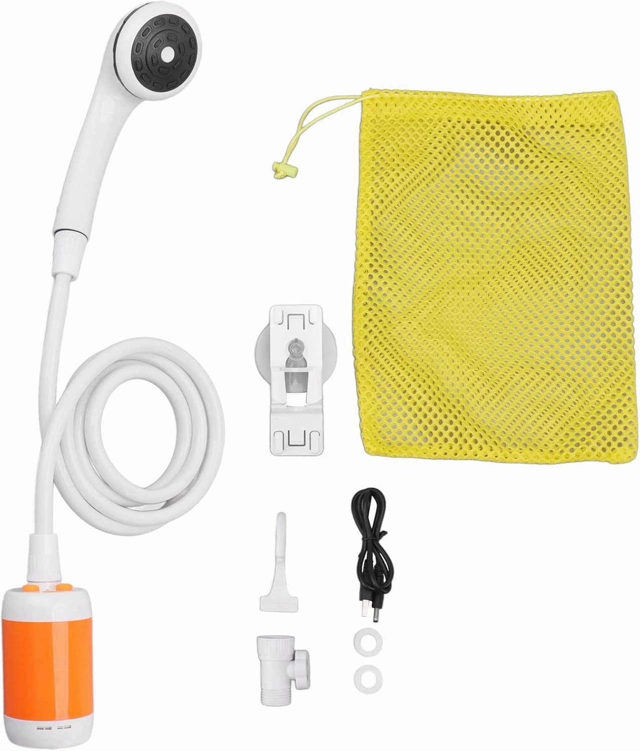 Portable Electric Shower,Portable Shower for Camping Outdoor Camp Shower for Camping SPA Car Washing Animal Bathing Plant (Orange-White)