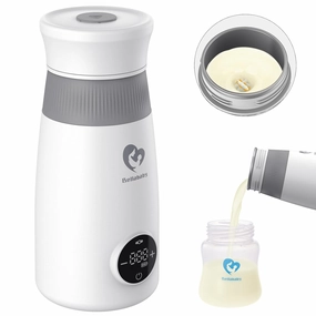 Portable Milk Warmer & Mixer, Cordless Travel Bottle Warmer for Breastmilk, Formula or Water, 10 oz Big Capacity, Big Battery Capacity for Journey, Calienta Biberones Portátil
