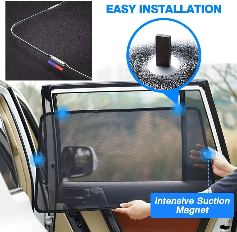 Powerty Custom Fit for Side Window Shade Toyota RAV4 2019-2024 2025-6 Pack 100% Light Block Car Priavcy Curtains Shades for Baby, Camping, Napping, Sleeping