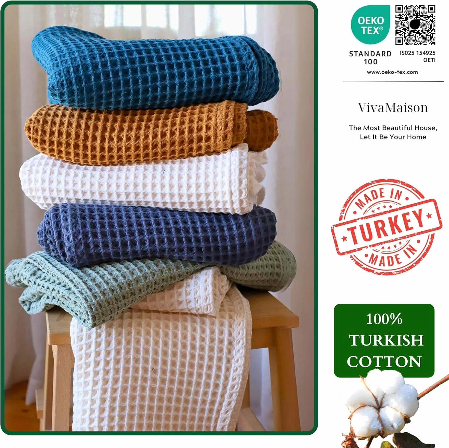 Premium 100% Turkish Cotton Wash Cloths & Face Towels Pack of 8, Luxury Turkish Waffle Washcloth Ideal for Bath, Makeup, Kitchen (Anthracite, Set of 8 Washcloths)