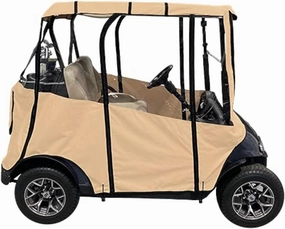 Premium Golf Cart Cover – Universal Portable & Drivable 4-Sided Black Golf Cart Cover – Club Car/EZGO RXV, TXT, EZGO Golf Cart Cover (60” L X 44” W)