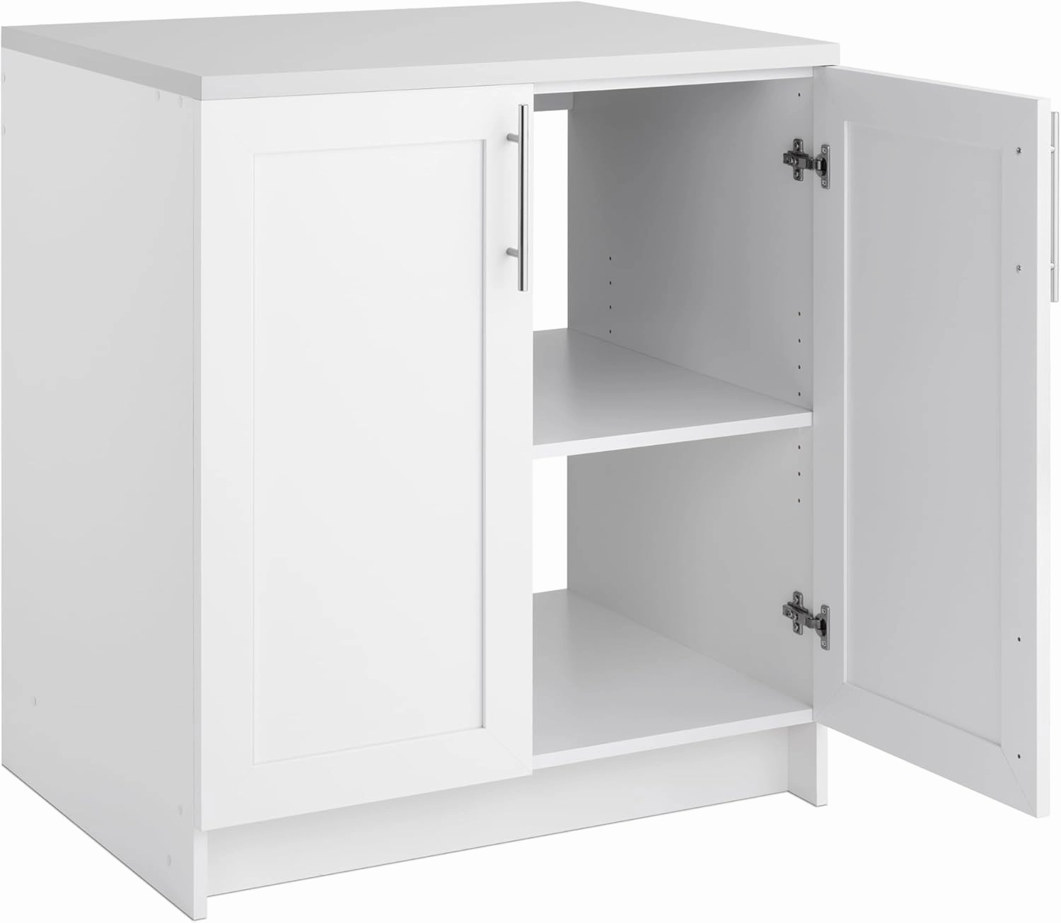 Prepac Elite 32" W Storage Cabinet with Doors and Shelves, White Garage Cabinet, Bathroom Storage with 1 Adjustable Shelf 24.5" D x 32" W x 36" H, WSCR-1005-1