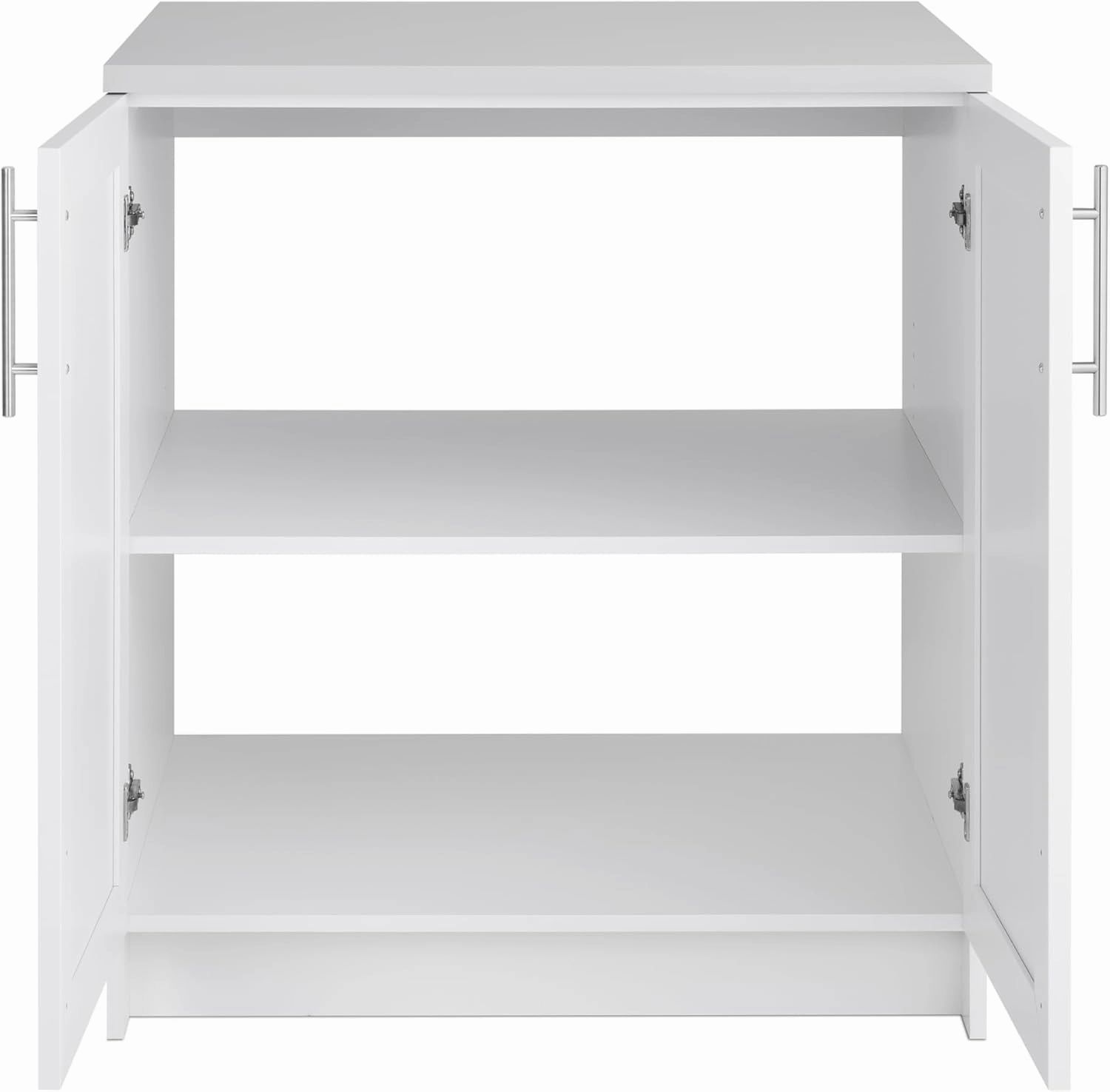 Prepac Elite 32" W Storage Cabinet with Doors and Shelves, White Garage Cabinet, Bathroom Storage with 1 Adjustable Shelf 24.5" D x 32" W x 36" H, WSCR-1005-1