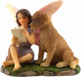 PRETMANNS Fairy Garden Fairies – Cute Accessories for Indoor or Outdoor Miniature Garden – Figurine Sofia with Puppy – 1 Item