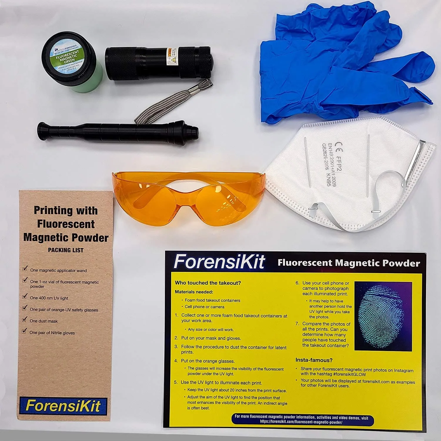 Printing with Fluorescent Magnetic Powder – ForensiKit – Explore Crime Scene Processing Techniques