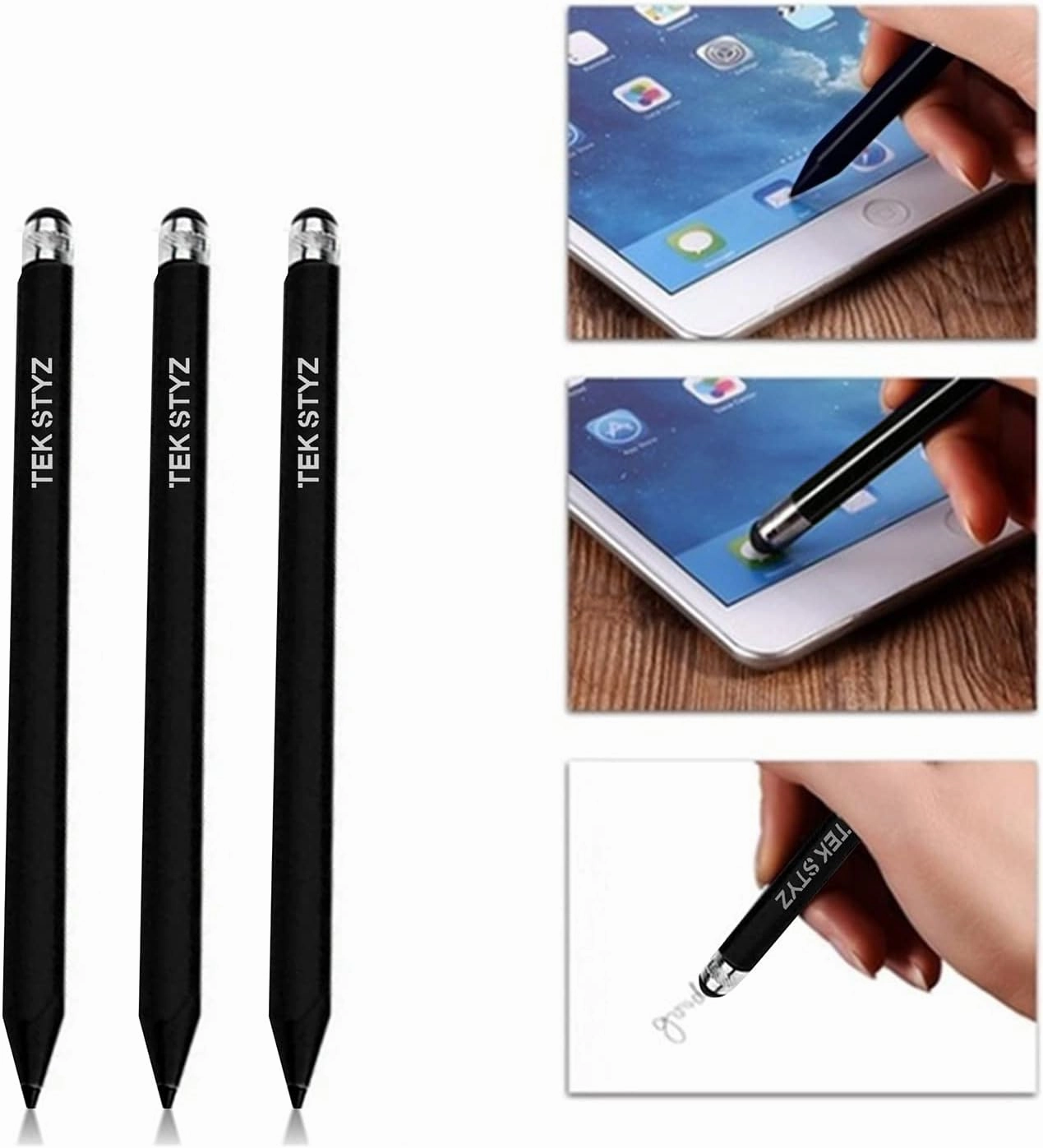 Pro Stylus Capacitive Pen Upgraded Works for mobiado Grand Touch Aston Martin with Custom High Precision Touch Full Size 3 Pack! (Black)