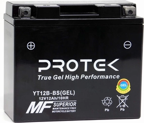 Protek YT12B YT12B-BS 12V 10Ah Sealed AGM Gel Type Battery Maintenance Free Factory Activated For 2004-2010 Kawasaki Ninja ZX10R ZX1000C, 2007-2011 Triumph Tiger 1050, 1999-2003 Yamaha YZF R1