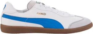 PUMA King 21 Men's Indoor Soccer Shoes - Classic Style with Modern Functionality, Soft Leather Upper, Rubber Outsole for Ultimate Grip (White, US 7.5)