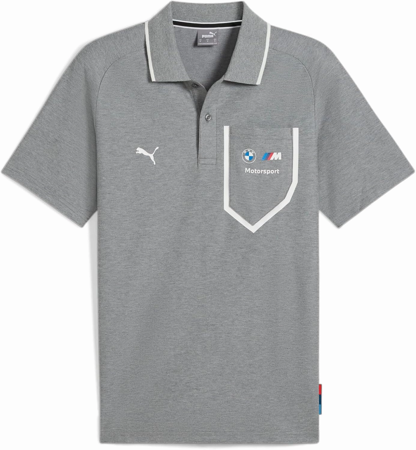 PUMA Men's Standard BMW M Motorsport Polo, Medium Gray Heather SS25, Large