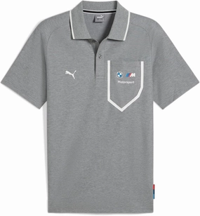 PUMA Men's Standard BMW M Motorsport Polo, Medium Gray Heather SS25, Large