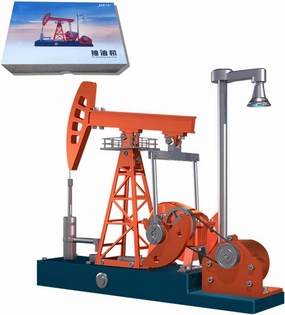 Pumping Unit Engine Kit That Works, 3D Metal Oilfield Working Equipment Assembly Kit with Light Oil Rig Science Educational Toys - 219 Pieces